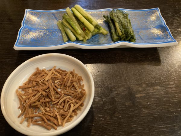 野沢菜と揚げそば