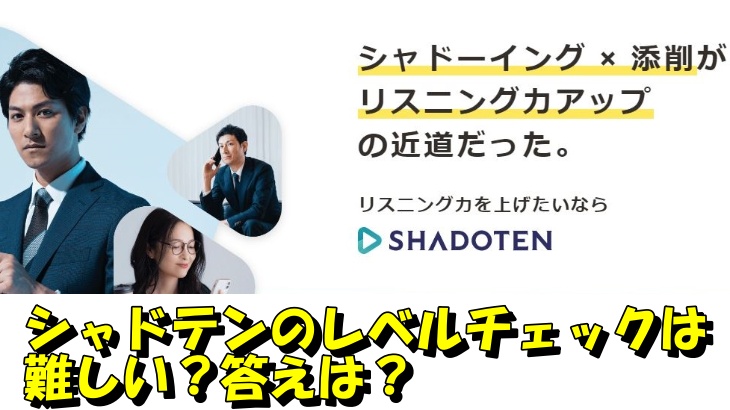 シャドテンのレベルチェックは難しい？答えは？