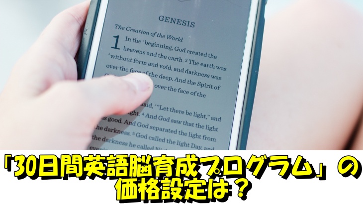 『30日間英語脳育成プログラム』の価格設定は？